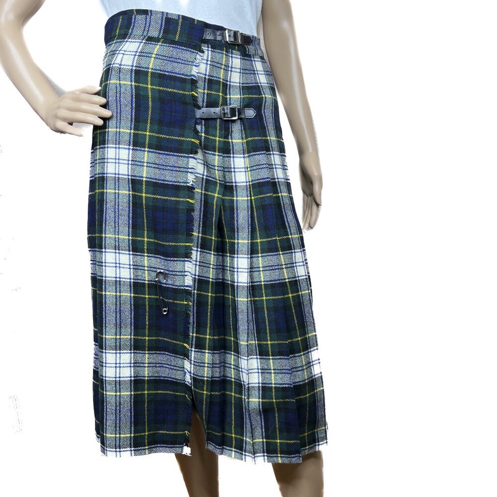 Vintage Westaway &‎ Westaway Plaid 100% Wool Pleated Plaid Midi Skirt Size UK 12